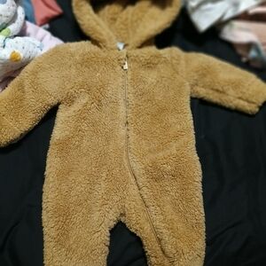 Old Navy Fuzzy Brown Kids Footie